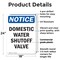 Signmission Domestic Water Shutoff Valve, 18 in W x Rectangle, Plastic OS-2PACK-NS-P-1824-V-11455 - alternate 2